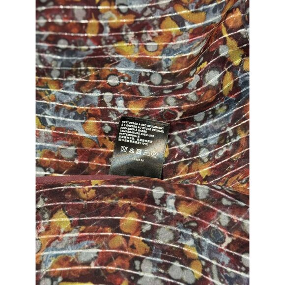 Lafayette 148 New York Sz L Womens Floral Summer Set Sheer Blouse Satin Camisole - Picture 8 of 12